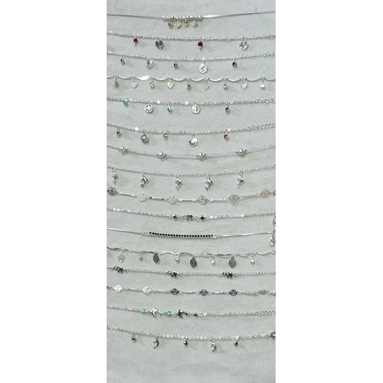 Pack 10 Pulseras  Enchapada Plata Variados Diseños