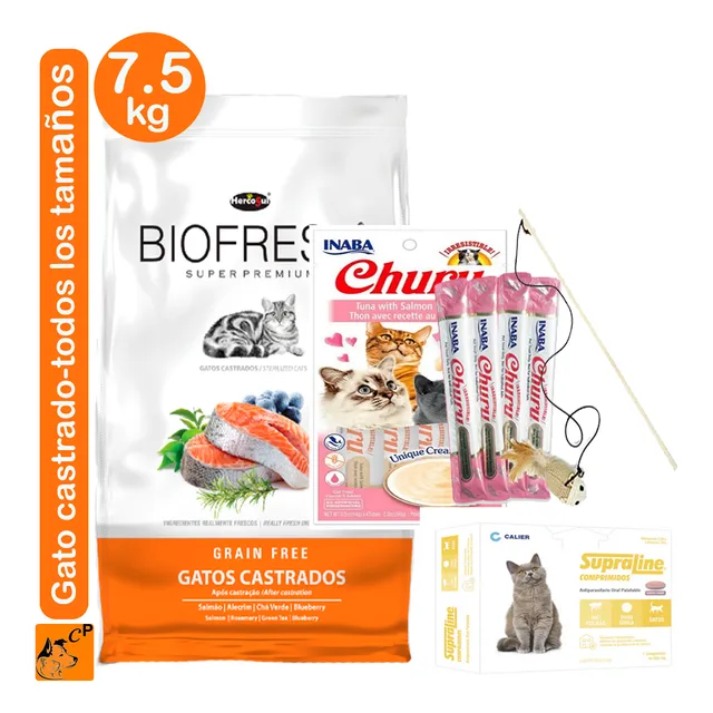 Alimento Biofresh Super Premium Gato Castrado 7,5kg + Regalo
