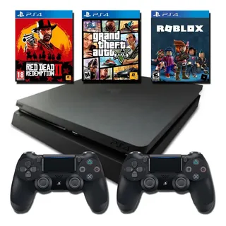 Console Sony Playstation 4 Slim 1tb Preto Com Jogo Preto