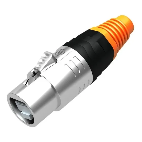 Conector Ethercon Rj45 Macho Linea Nickel Ne8mc Con Botón