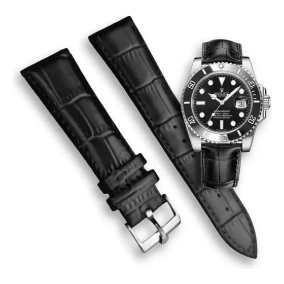 Correa Extensible Piel Negra 20mm Hebilla Rolex Submariner