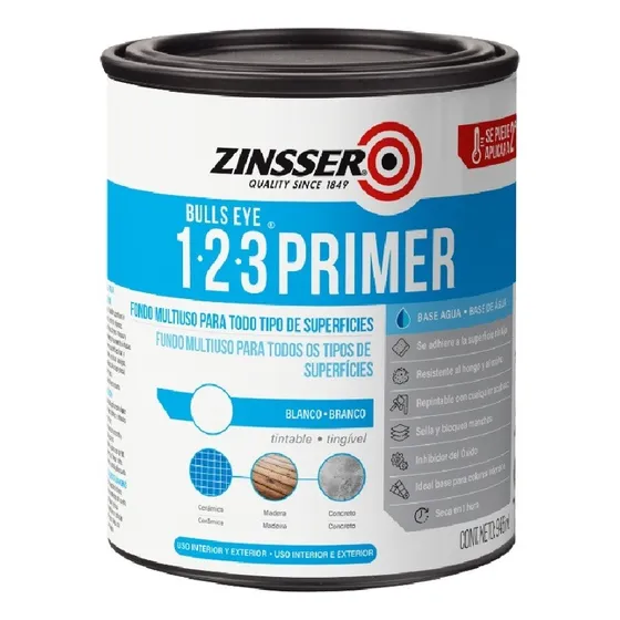 Pintura Para Azulejos Base Agua 1-2-3 Primer Zinsser 3.7lts