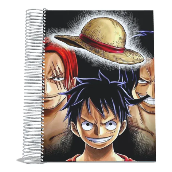 Caderno One Piece 1 Matéria 96 Fl Universitário Espiral Branco