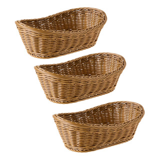 3 Cestas Ovaladas Tejidas De Mimbre Para Pan, 11 Unidades 3 Cestas Ovaladas Tejidas De Mimbre Para Pan, 11 Unidades
