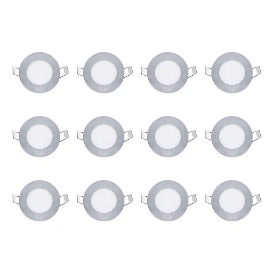 Pack 12 Lámparas Led Empotrable Estévez 4w Luz Neutra Níquel