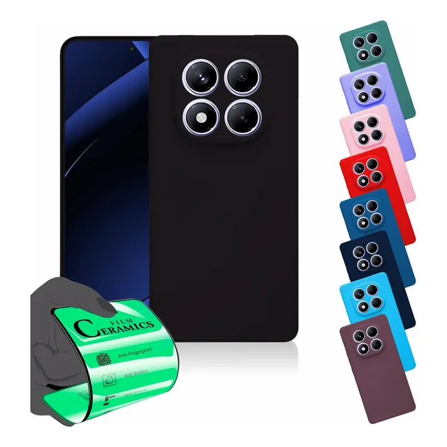 Capa Anti Shock Aveludada + Pelicula Para Poco X7 X7 5g