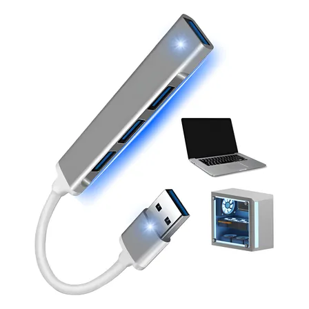 Hub Usb 4 Puertos 3.0 Adaptador Multipuerto Para Pc Notebook