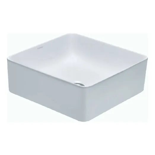 Bacha De Apoyo Peirano - Baño Lavatorio Cuadrada - 370x370mm Acabado Brillante Color Blanco
