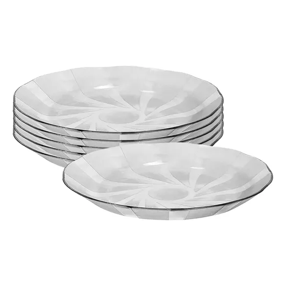 Juego Set X 6 Platos Playos Vidrio Galaxia Rigolleau 