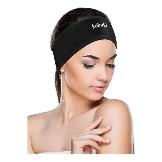 Vincha Diadema Spa Tela De Toalla Kabuki Negra