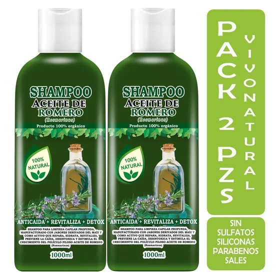 2 Shampoo De Romero Anti-caída, Fortalece, Nutre, Sin Sal. 