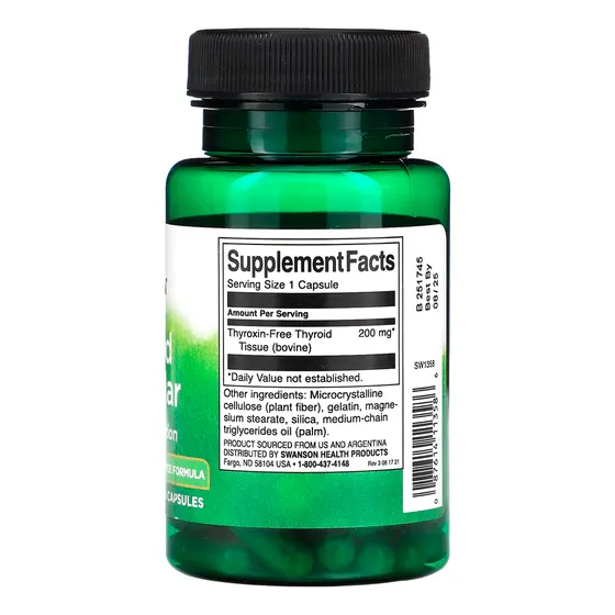 Glandular Thyroid 200mg Swanson 60 Capsulas Importado
