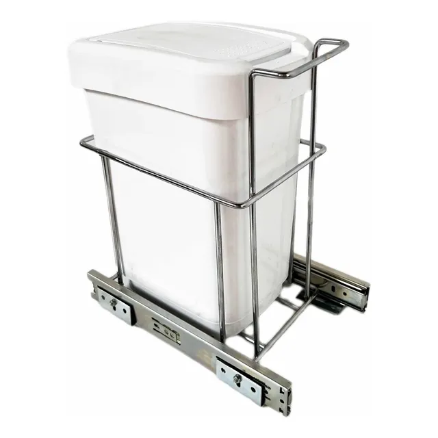 Tacho De Basura Extraible 10 Litros Tapa Doble Funcion.