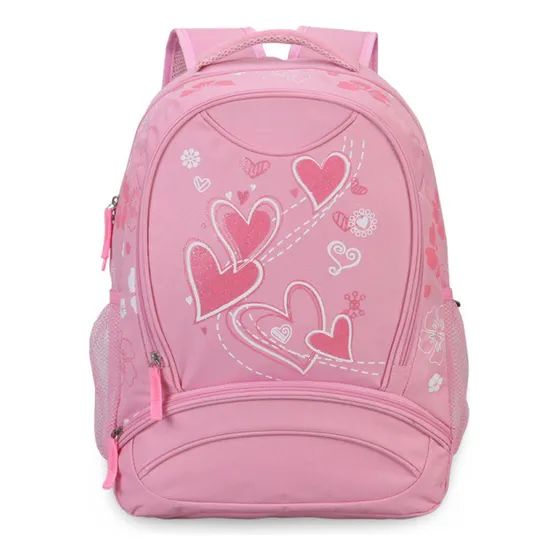 Mochila Escolar Para Niñas Mochila Patrón Corazón 3 Cierres