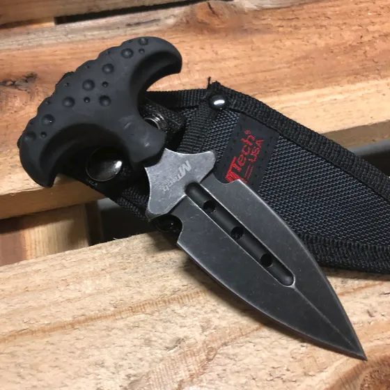 Push Dagger Daga Tactica Full Tang Calidad Con Funda 41bk Color Negro