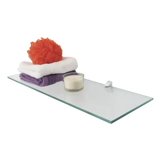 Repisa Vidrio 20x60cm, Soporte Cromado