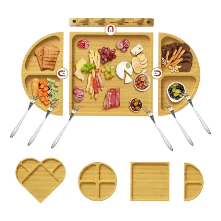Petisqueira Tábua Queijos E Frios Formato Coração Cor Marrom Com Imã Para Aperitivos Encontro Familia Jantar Romantico Amigos