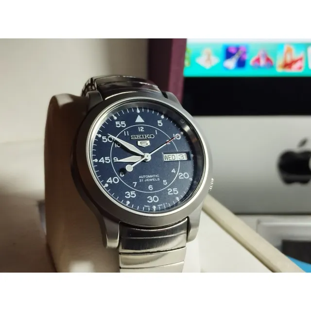 Reloj  Automatico Seiko Dial Azul Como Nuevo 2 Correas 
