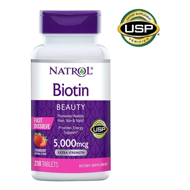 Biotin Biotina Natrol 250tab 5,000mcg Caida De Cabello Barba