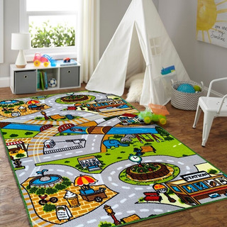 Alfombra Infantil Calles Estación Tren 140x200cm Kreatex Alfombra Infantil Calles Estación Tren 140x200cm Kreatex