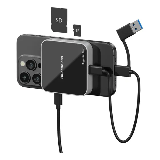 Magnético 7 En 1 Hub Usb C 3.2 10gbps Para iPhone 16 Laptop
