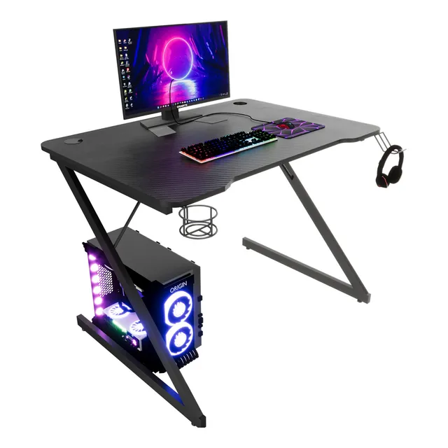 Escritorio Gamer Moderno Multifuncional Ergonómico Para Oficina Y Casa Onehome Color Negro