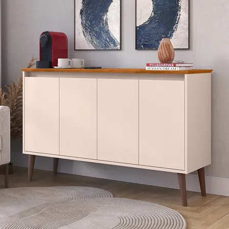 Aparador Buffet Estilo Sala Jantar Design Moderno 4 Portas