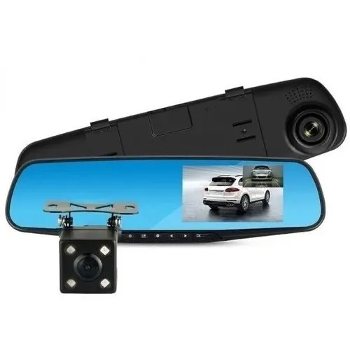 Espejo Carro Retrovisor Dvr Cámara D Reversa 4.3 PuLG 1080hd