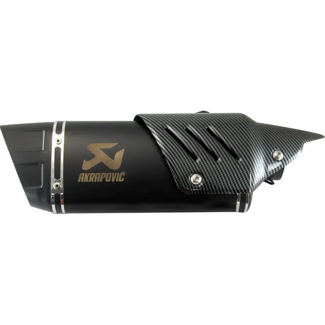 Termo Fm Tipo Akrapovic Negro Con Protección Carbono