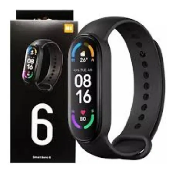 Smartwatch Relógio Inteligente M6: Tecnologia Avançada Caixa Preto Pulseira Preto Bisel Preto Desenho Da Pulseira Retâmgulo