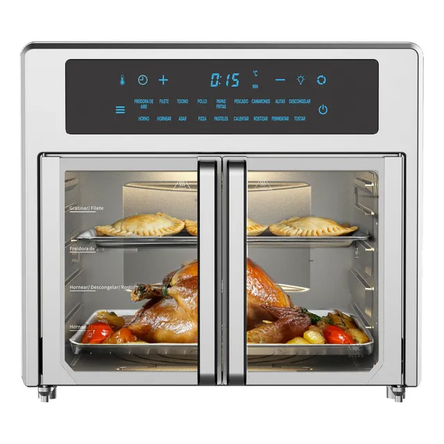 Horno Freidora De Aire Con Puerta Francesa 25l Avera Hpf01 Color Gris