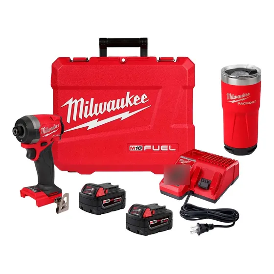 Atornillador De Impacto M18 Bl Milwaukee Fuel 2953-22 + Vaso Color Rojo/negro