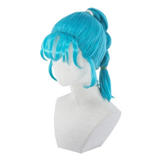 Peluca Bulma Con Forma De Cola De Caballo Trenzada Para Cosp Peluca Bulma Con Forma De Cola De Caballo Trenzada Para Cosp