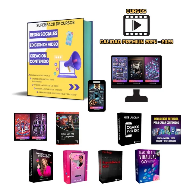 Cursos Premiun - Redes Soc. Edicion, Y Creacion De Contenido