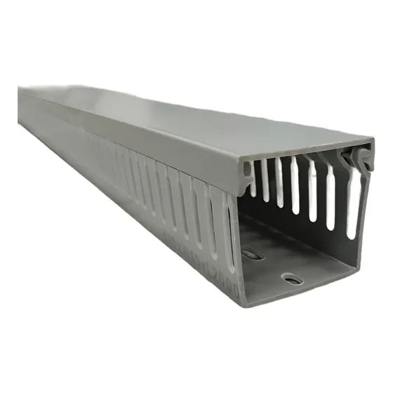 Canaleta Plástica Ranurada Gris 60x60 2m Sin Adhesivo