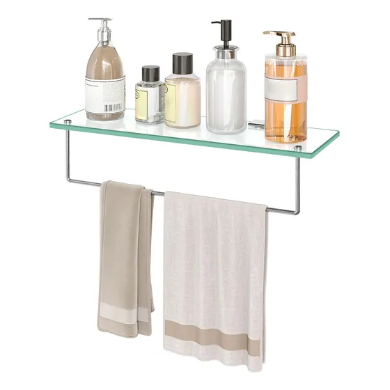 Estante Vidrio Flotante Baño 15.7  Montado Pared Templado