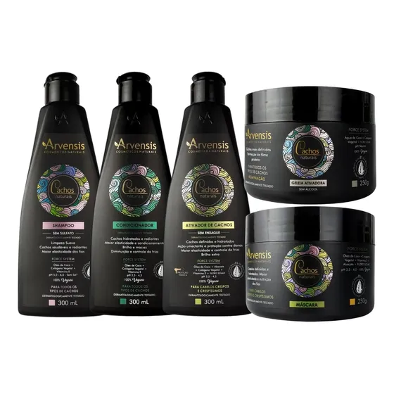 Kit Cachos Arvensis Sh.+ Cond.+ At. E Masc.cresp.+ Gel. Alta