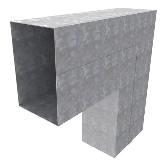 Codo 90 Plano 7,5x5 Cm Desague Zingueria Chapa Galva