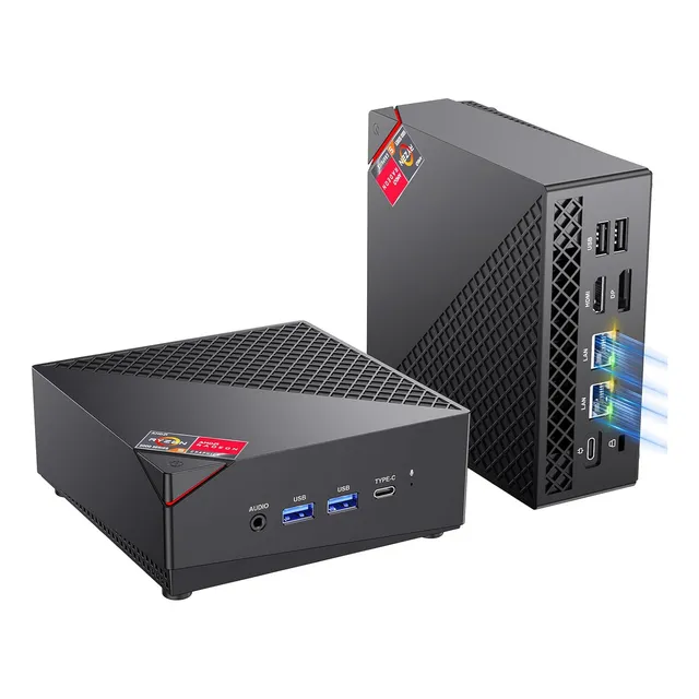 Mini pc acemagician am06pro con windows 11 pro amd ryzen 7 5825u memoria ram de 16gb y capacidad almacenamiento de 512gb 12V amd radeon rx vega 8 graphics, wifi 6+bt5.2 color negro