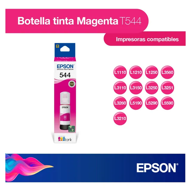 Botella De Tinta Epson Ecofit Color Magenta T544