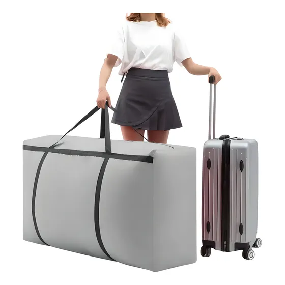 Bolsa De Almacenamiento Reutilizable Gran Capacidad Hogar Color Gris Oxford