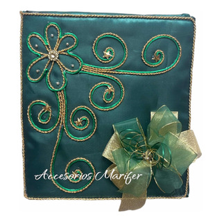 Álbum De Fotos Verde Esmeralda Para Quinceañera Álbum De Fotos Verde Esmeralda Para Quinceañera