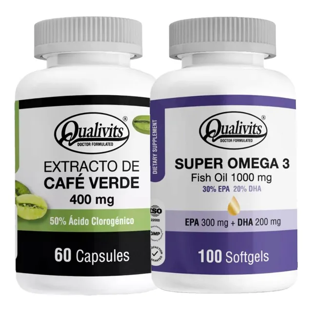 Extracto De Café Verde + Super Omega 3 100 Cáps. Qualivits