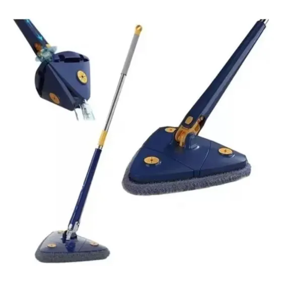 Esfregão Mop De Limpeza Triangular Ajustável Giratório 360°