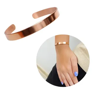 Pulseira De Cobre 100% Puro Sem Verniz 7mm Com Certificado