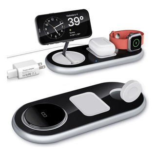 Cargador Inalámbrico Magnético 3 En 1 Con Adaptador De 18w Cargador Inalámbrico Magnético 3 En 1 Con Adaptador De 18w
