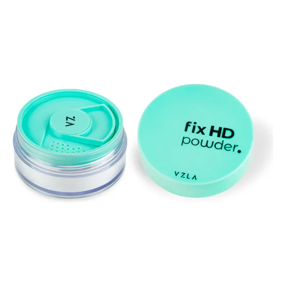 Base de maquiagem em pó solto Vizzela Pó que não transfere cor Fix hd powder Fix HD Powder - Pó Translúcido Vizzela tom translúcido - 15g
