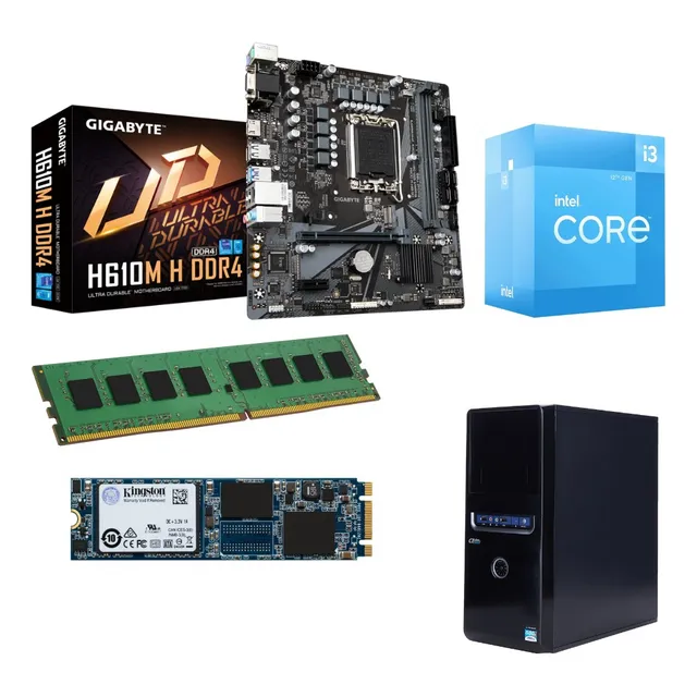 Kit Actualización Intel Core I3 12100 H610 8g 1tb Gabinet Kt