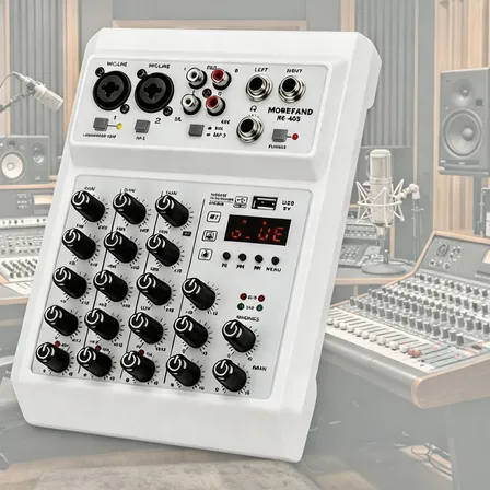 Mesa De Som Digital 4 Canais Bluetooth Usb Phantom Mixer Mp3