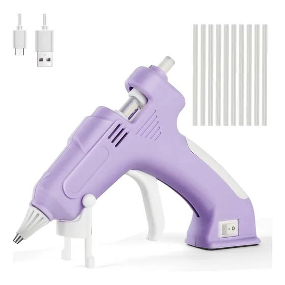 Pistola De Cola Quente Sem Fio Com Carregamento Usb,
